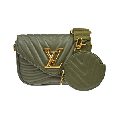 Louis Vuitton New Wave Multi Pochette Quilted Leather, Khaki, Leather, Shoulder Bag