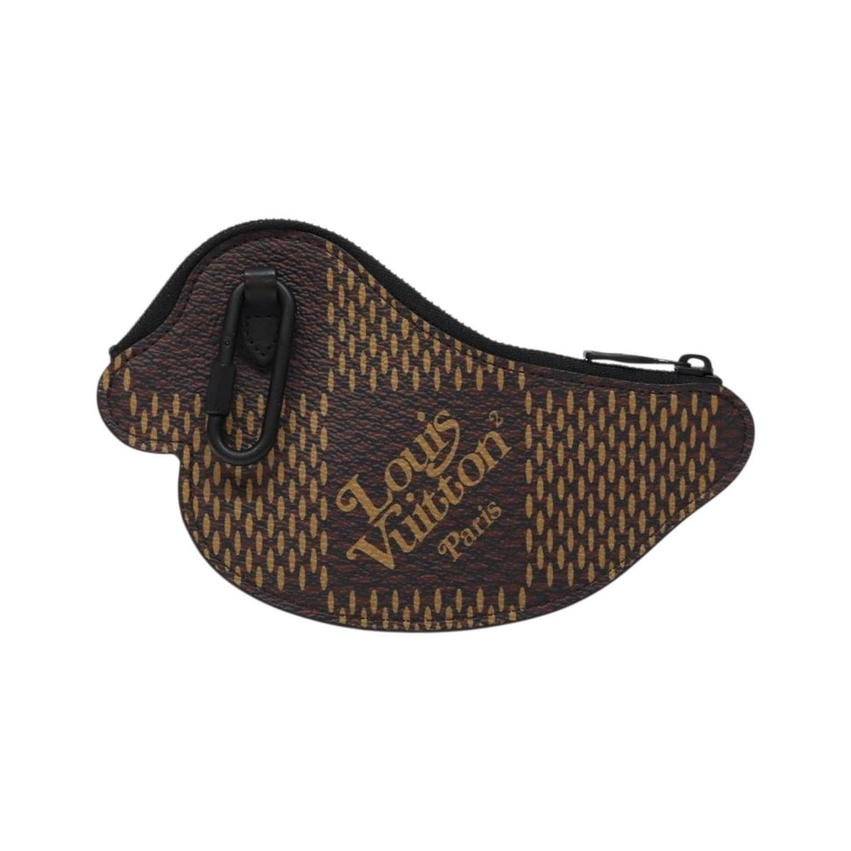Louis Vuitton Nigo Duck Coin Holder Printed Leather and Limited Edition Giant Damier, Black, Canvas, Card Holder