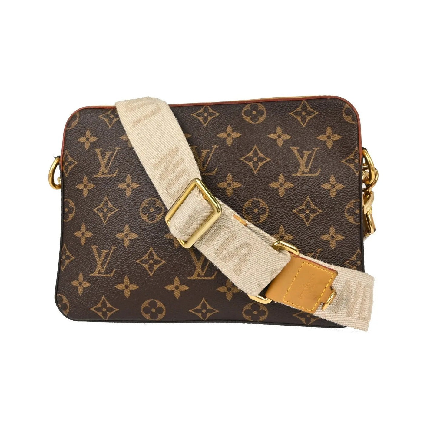 Louis Vuitton Nigo Trio Messenger Limited Edition Stripes Monogram Canvas, Brown, Canvas, Shoulder Bag