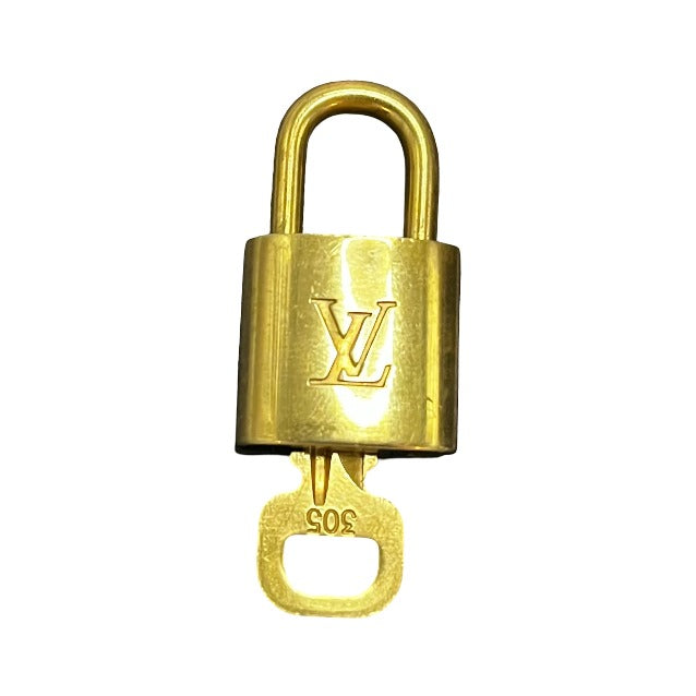 Louis Vuitton Padlock and Key Logo Metal, Gold, Metal, Charm