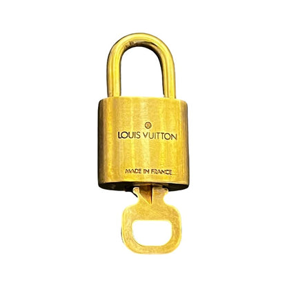 Louis Vuitton Padlock and Key Logo Metal, Gold, Metal, Charm