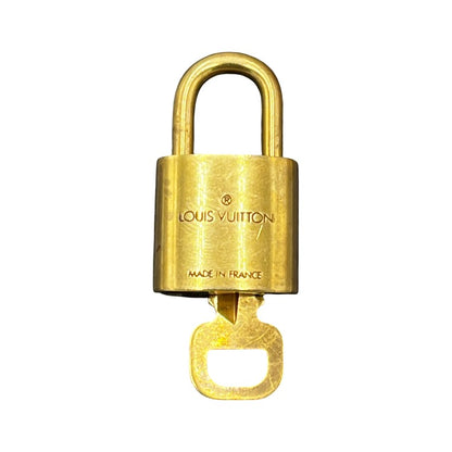 Louis Vuitton Padlock and Key Logo Metal, Gold, Metal, Charm