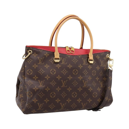 Louis Vuitton Pallas Monogram Canvas with Leather, Brown, Canvas, Tote Bag