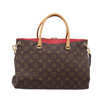 Louis Vuitton Pallas Monogram Canvas with Leather, Brown, Canvas, Tote Bag