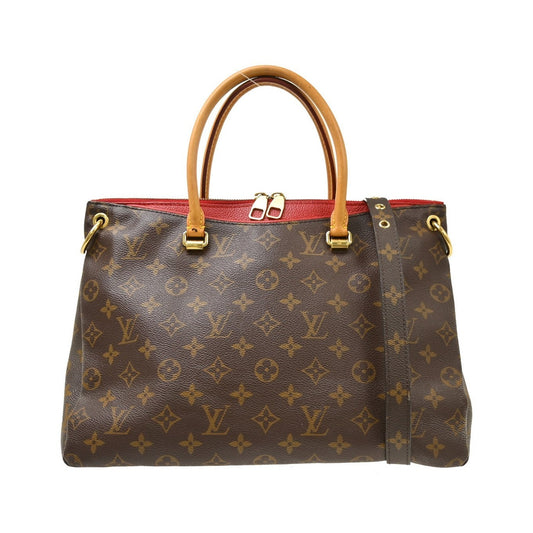 Louis Vuitton Pallas Monogram Canvas with Leather, Brown, Canvas, Tote Bag