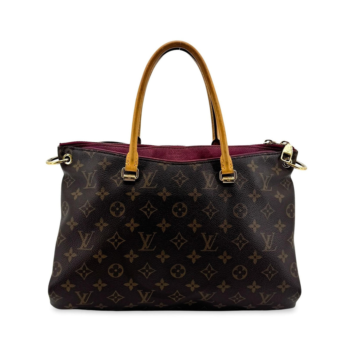 Louis Vuitton Pallas Monogram Canvas with Leather, Brown, Canvas, Tote Bag