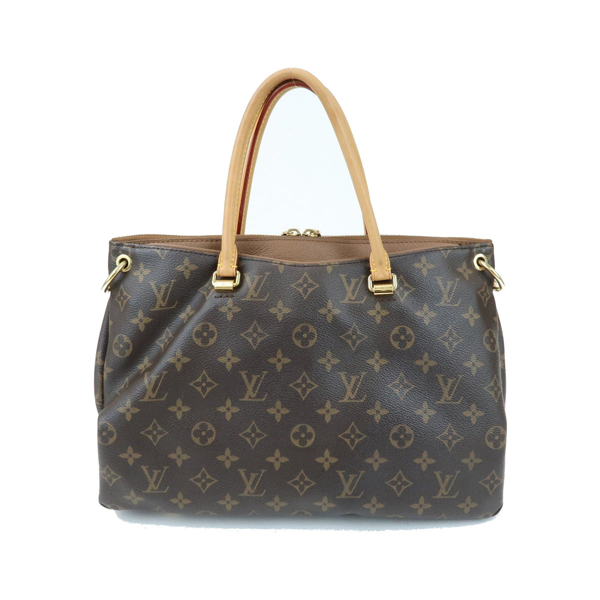 Louis Vuitton Pallas Monogram Canvas with Leather, Brown, Canvas, Tote Bag