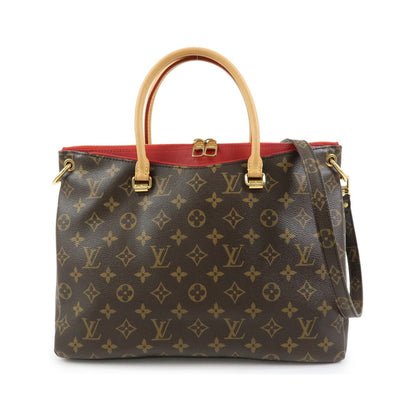 Louis Vuitton Pallas Monogram Canvas with Leather, Brown, Canvas, Tote Bag