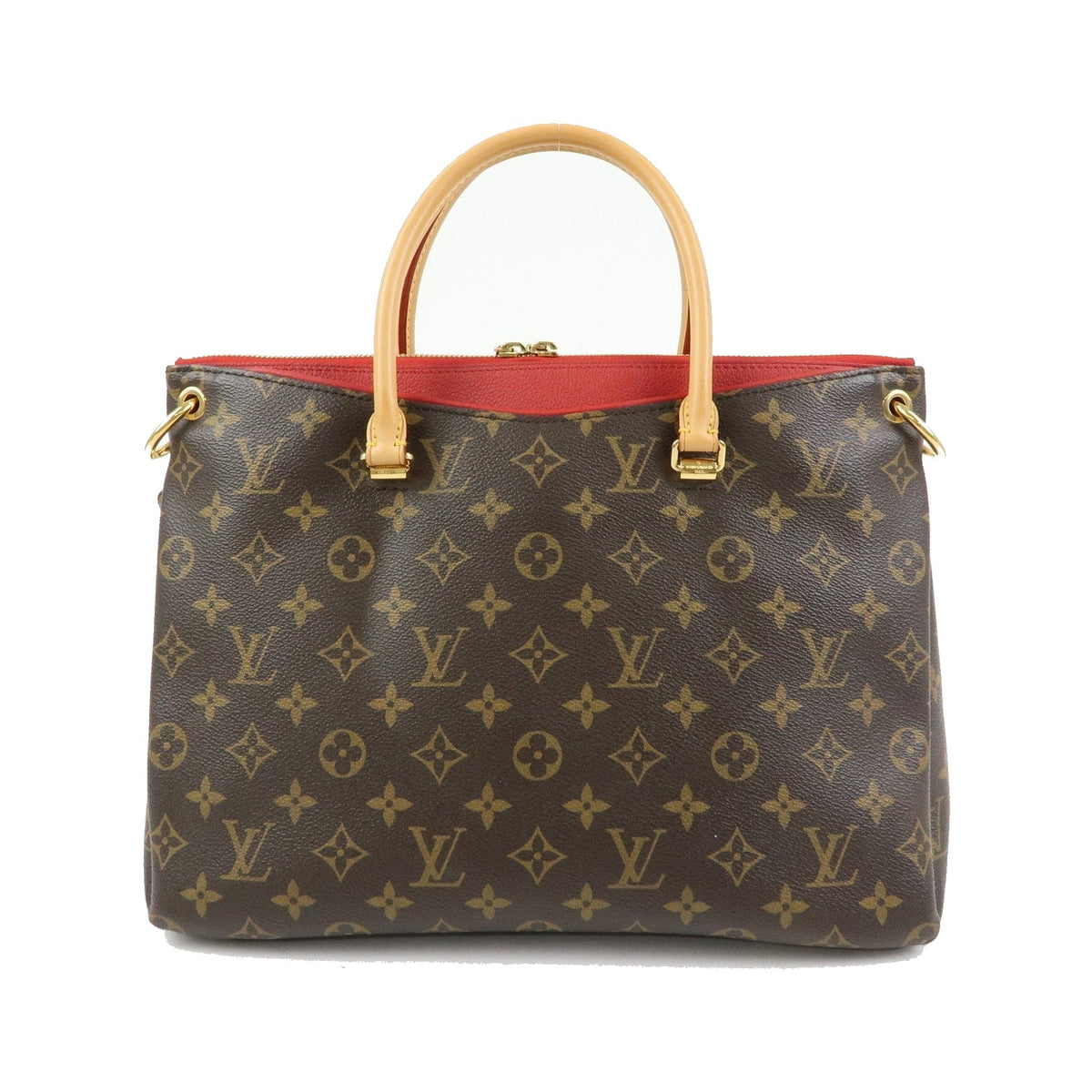 Louis Vuitton Pallas Monogram Canvas with Leather, Brown, Canvas, Tote Bag