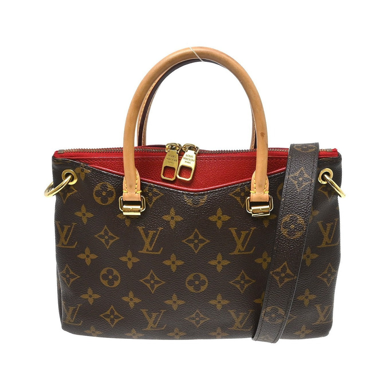 Louis Vuitton Pallas Tote Monogram Canvas with Leather, Brown, Canvas, Handbag