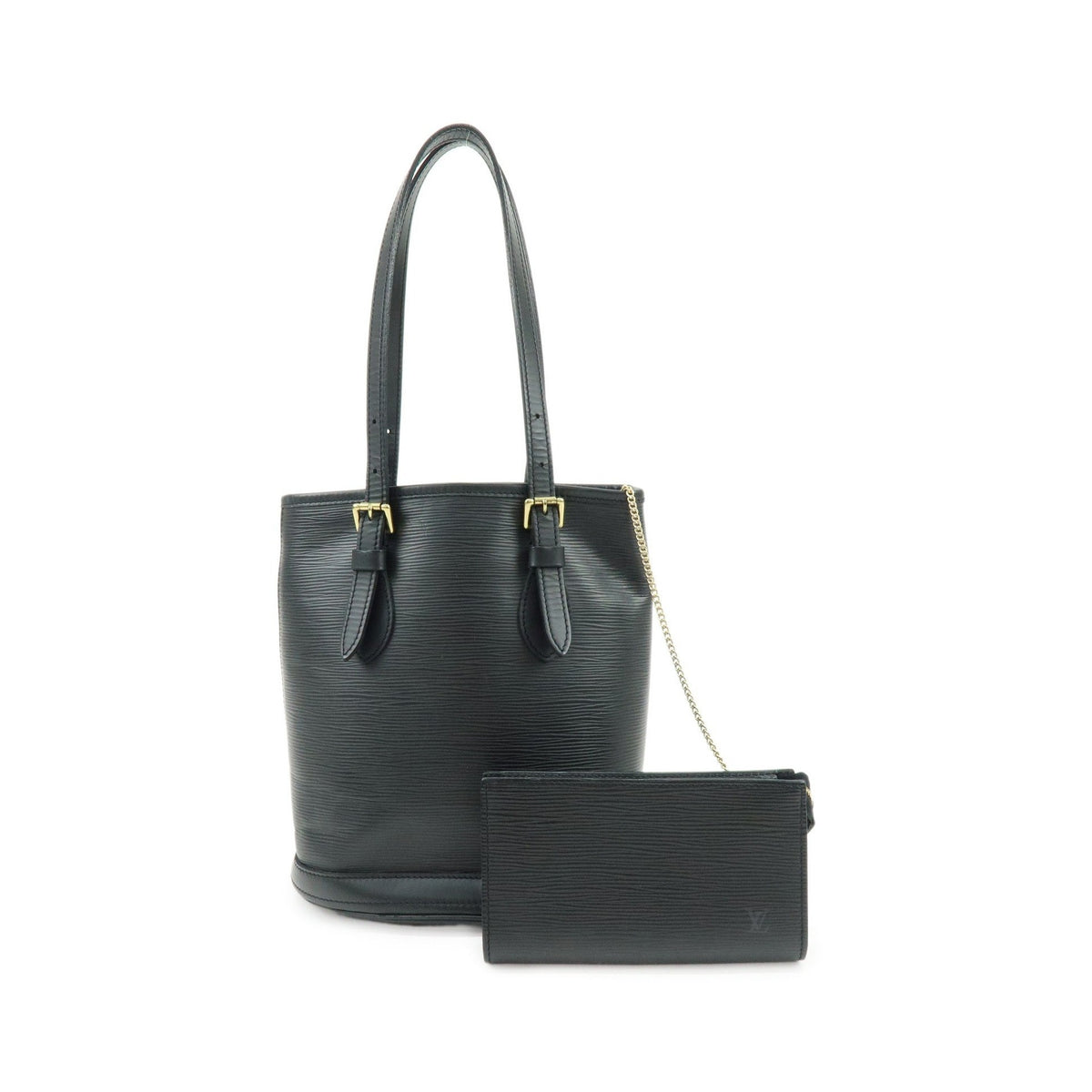 Louis Vuitton Petit Bucket Epi Leather, Black, Leather, Handbag