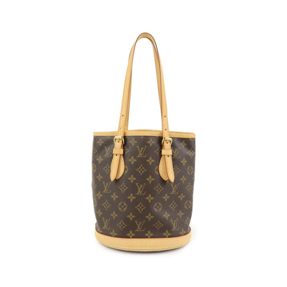 Louis Vuitton Petit Bucket Monogram Canvas, Brown, Canvas, Handbag