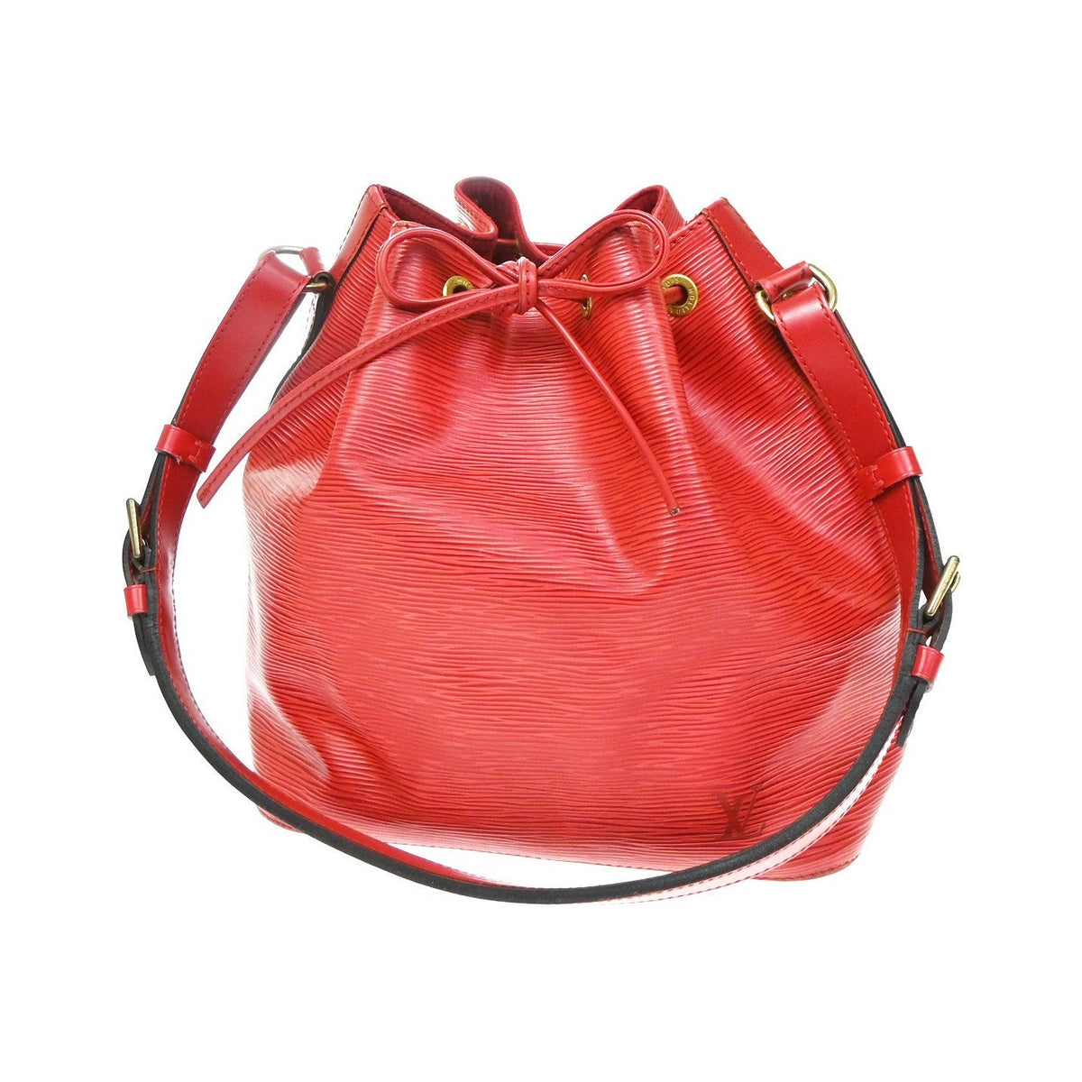 Louis Vuitton Petit Noe Epi Leather, Red, Leather, Handbag