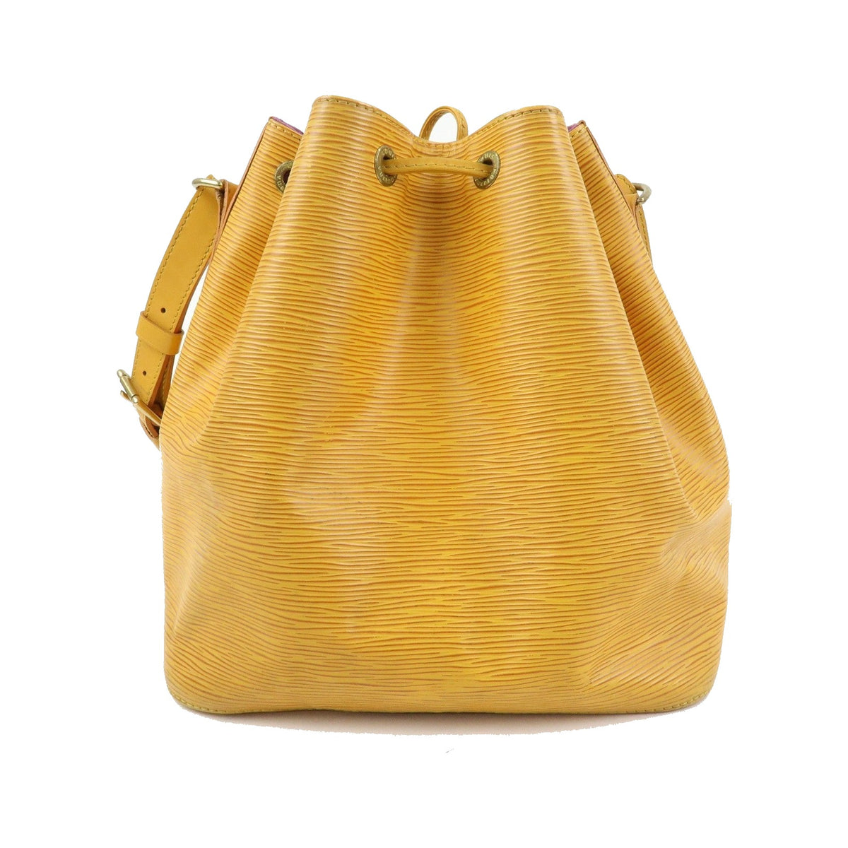 Louis Vuitton Petit Noe Epi Leather, Yellow, Leather, Handbag