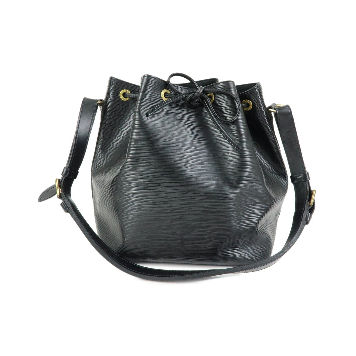 Louis Vuitton Petit Noe Epi Leather, Black, Leather, Handbag