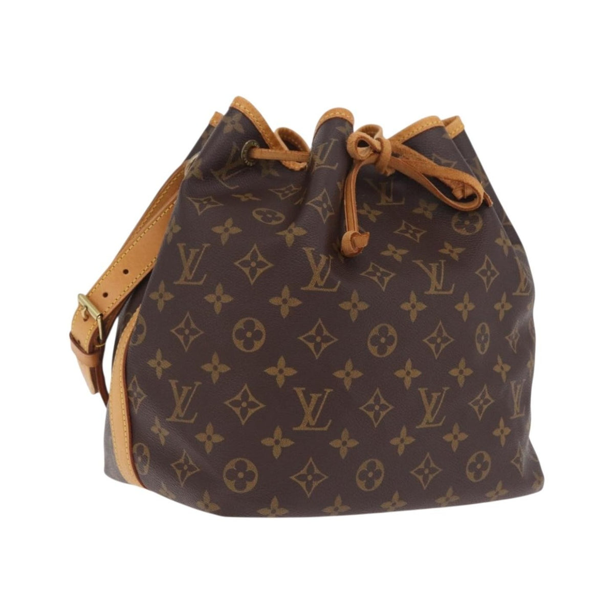 Louis Vuitton Petit Noe Monogram Canvas, Brown, Canvas, Handbag