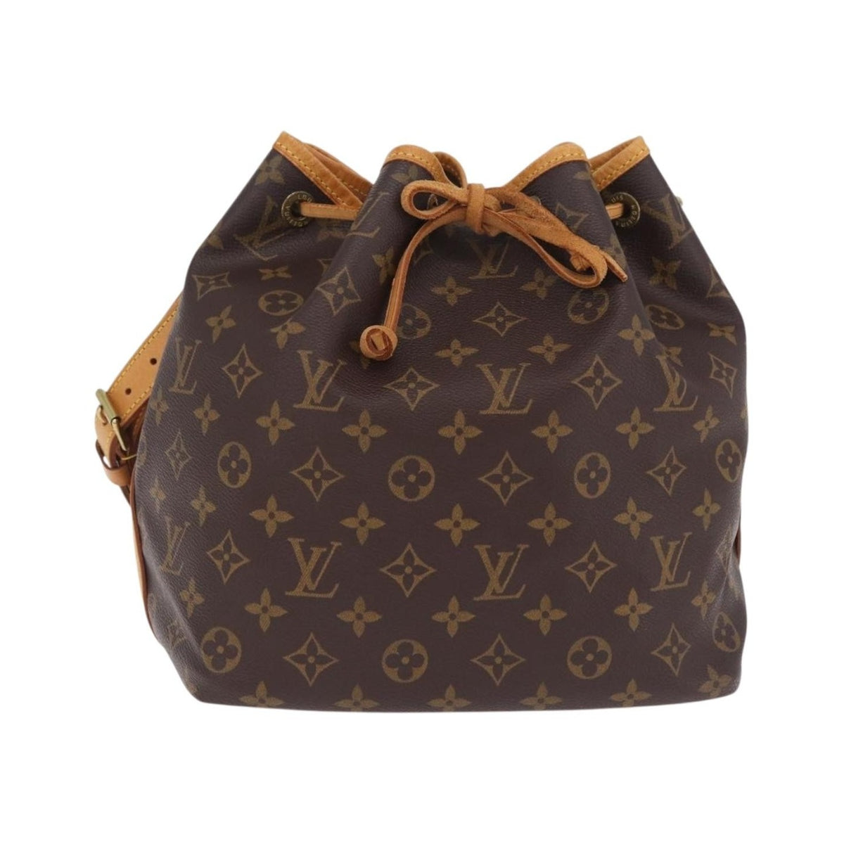 Louis Vuitton Petit Noe Monogram Canvas, Brown, Canvas, Handbag
