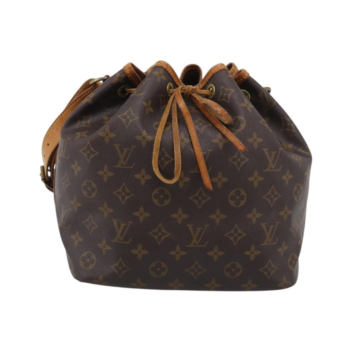 Louis Vuitton Petit Noe Monogram Canvas, Brown, Canvas, Handbag