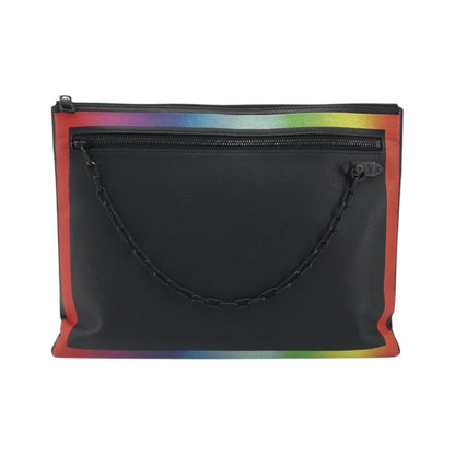 Louis Vuitton Pochette A4 Rainbow Taiga Leather, Black, Leather, Clutch