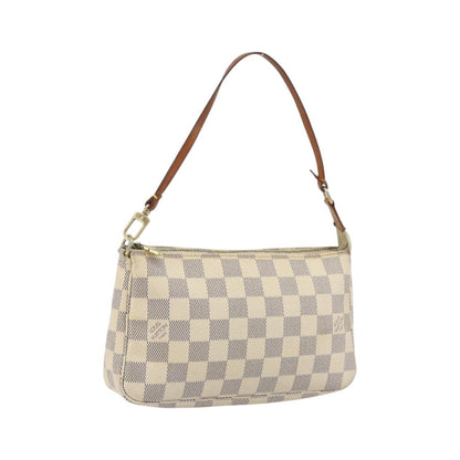 Louis Vuitton Pochette Accessoires Damier, Beige, Canvas, Clutch