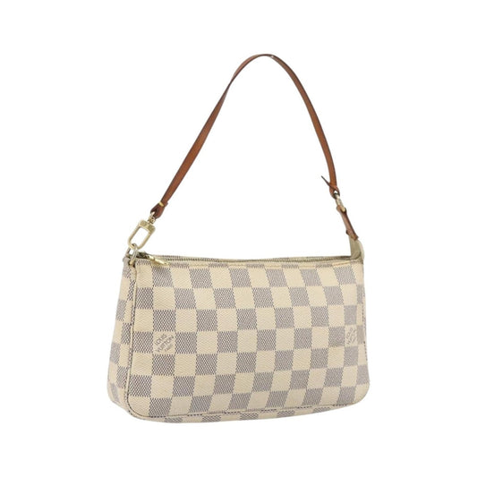 Louis Vuitton Pochette Accessoires Damier, Beige, Canvas, Clutch