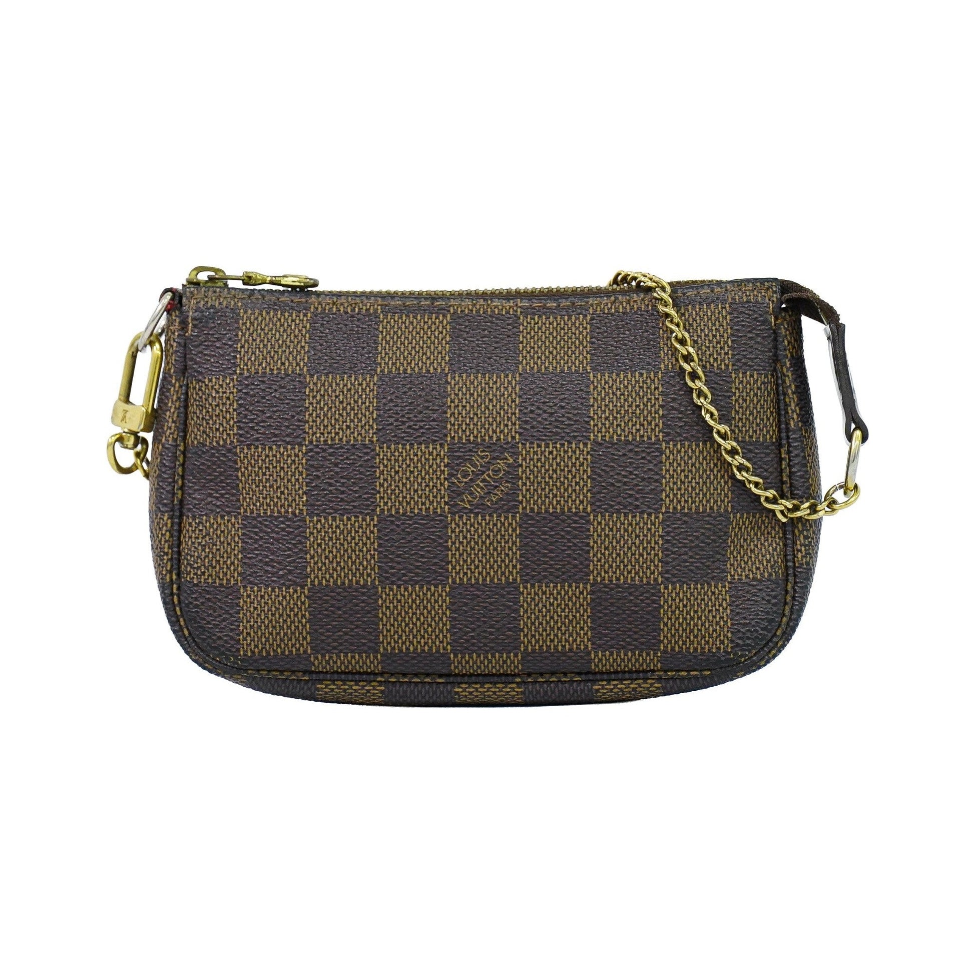 Louis Vuitton Pochette Accessoires Damier, Brown, Canvas, Clutch