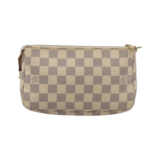 Louis Vuitton Pochette Accessoires Damier, White, Canvas, Clutch