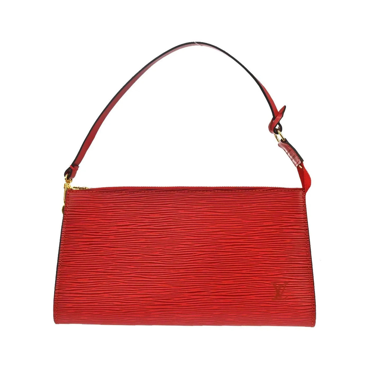 Louis Vuitton Pochette Accessoires Epi, Red, Leather, Clutch