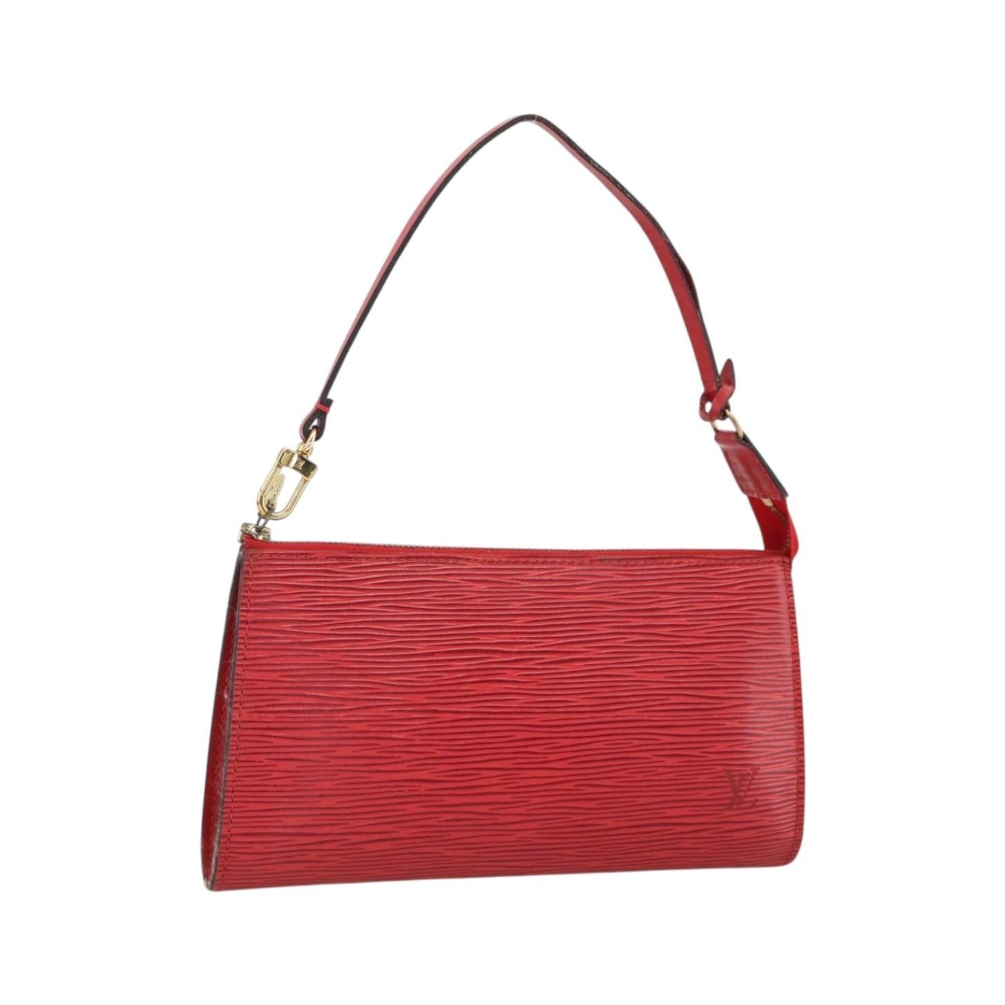 Louis Vuitton Pochette Accessoires Epi Leather, Red, Leather, Clutch