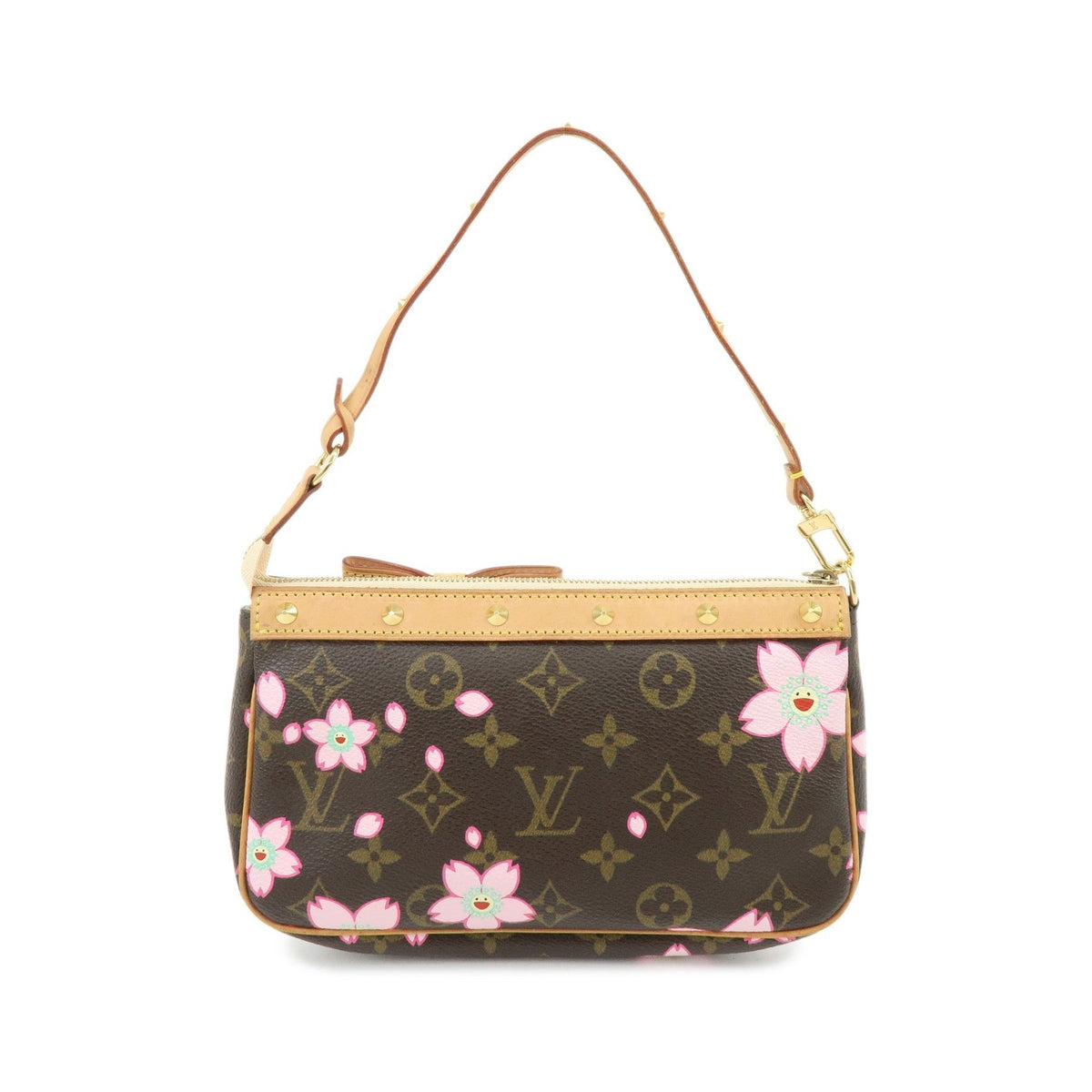 Louis Vuitton Pochette Accessoires Limited Edition Cherry Blossom Monogram, Brown, Canvas, Clutch