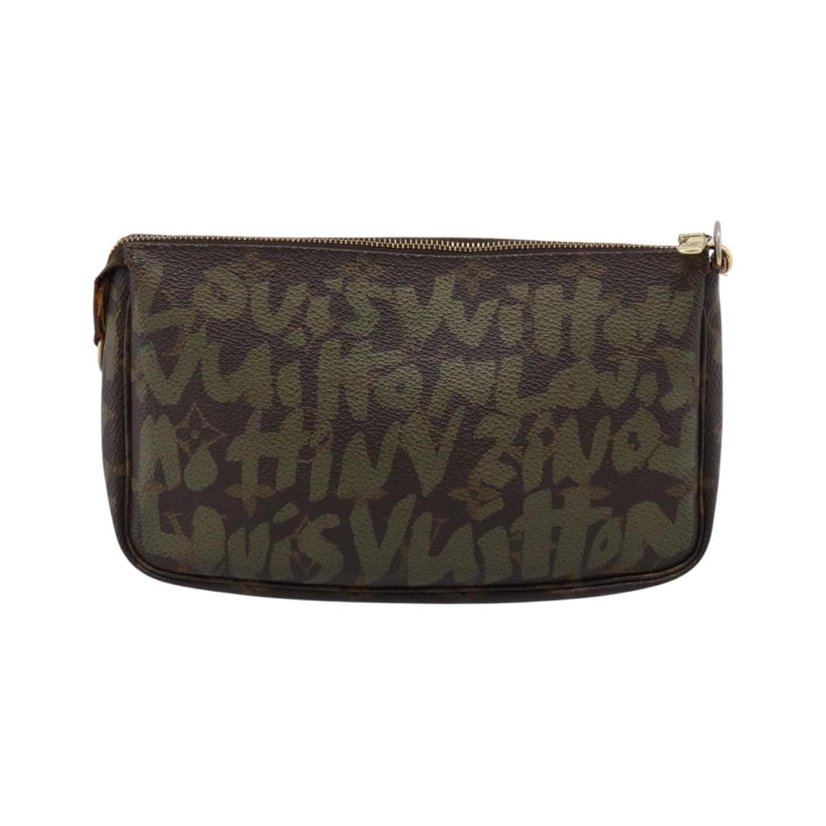 Louis Vuitton Pochette Accessoires Limited Edition Monogram Graffiti, Khaki, Canvas, Clutch