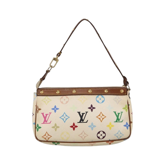 Louis Vuitton Pochette Accessoires Monogram Multicolor, White, Canvas, Clutch