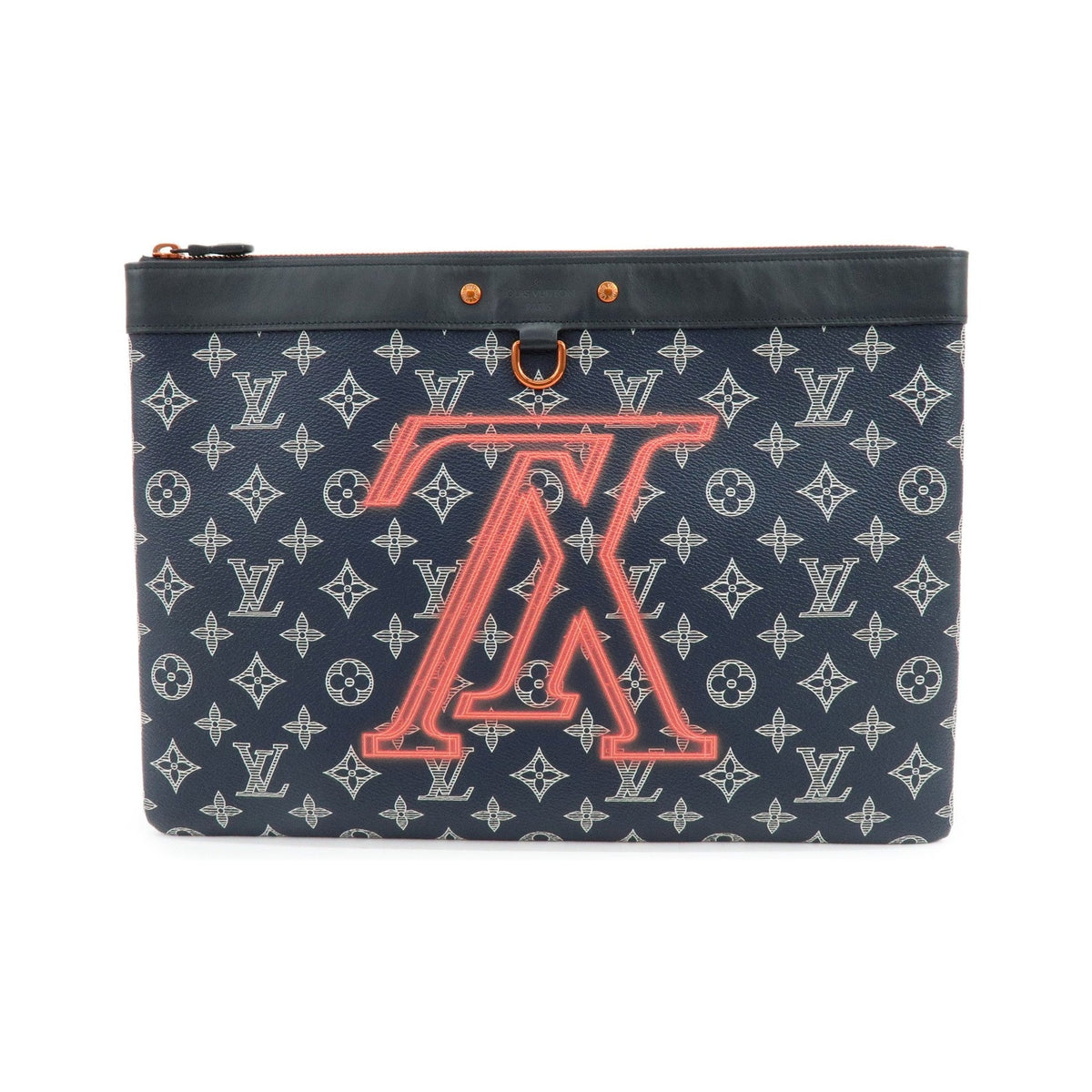 Louis Vuitton Pochette Apollo Limited Edition Upside Down Monogram Ink, Navy, Canvas, Clutch
