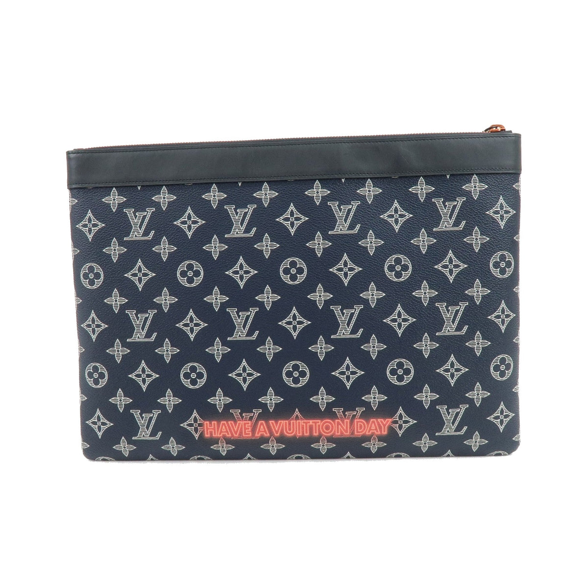 Louis Vuitton Pochette Apollo Limited Edition Upside Down Monogram Ink, Navy, Canvas, Clutch