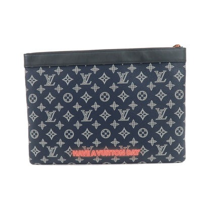 Louis Vuitton Pochette Apollo Limited Edition Upside Down Monogram Ink, Navy, Canvas, Clutch