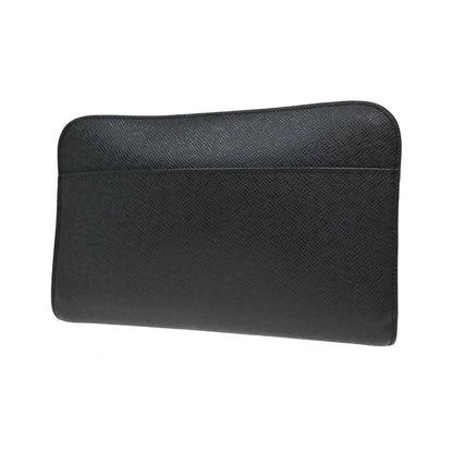 Louis Vuitton Pochette Baikal Clutch Taiga Leather, Black, Leather, Clutch