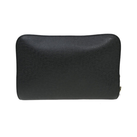Louis Vuitton Pochette Baikal Clutch Taiga Leather, Black, Leather, Clutch
