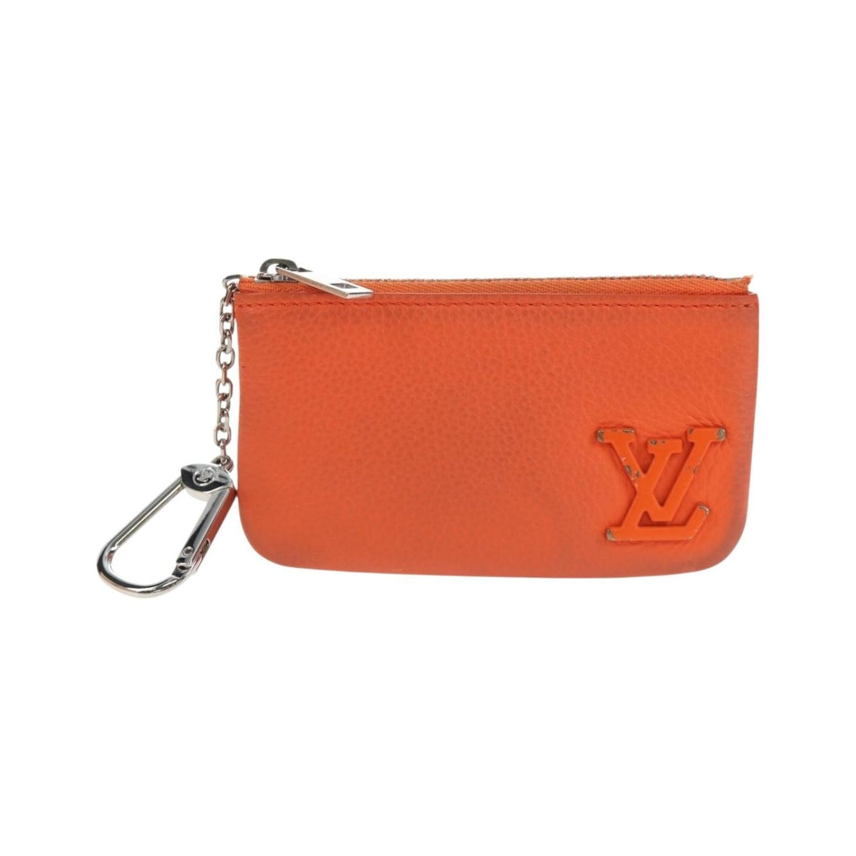 Louis Vuitton Pochette Clés Everyday LV leather, Orange, Leather, Wallet