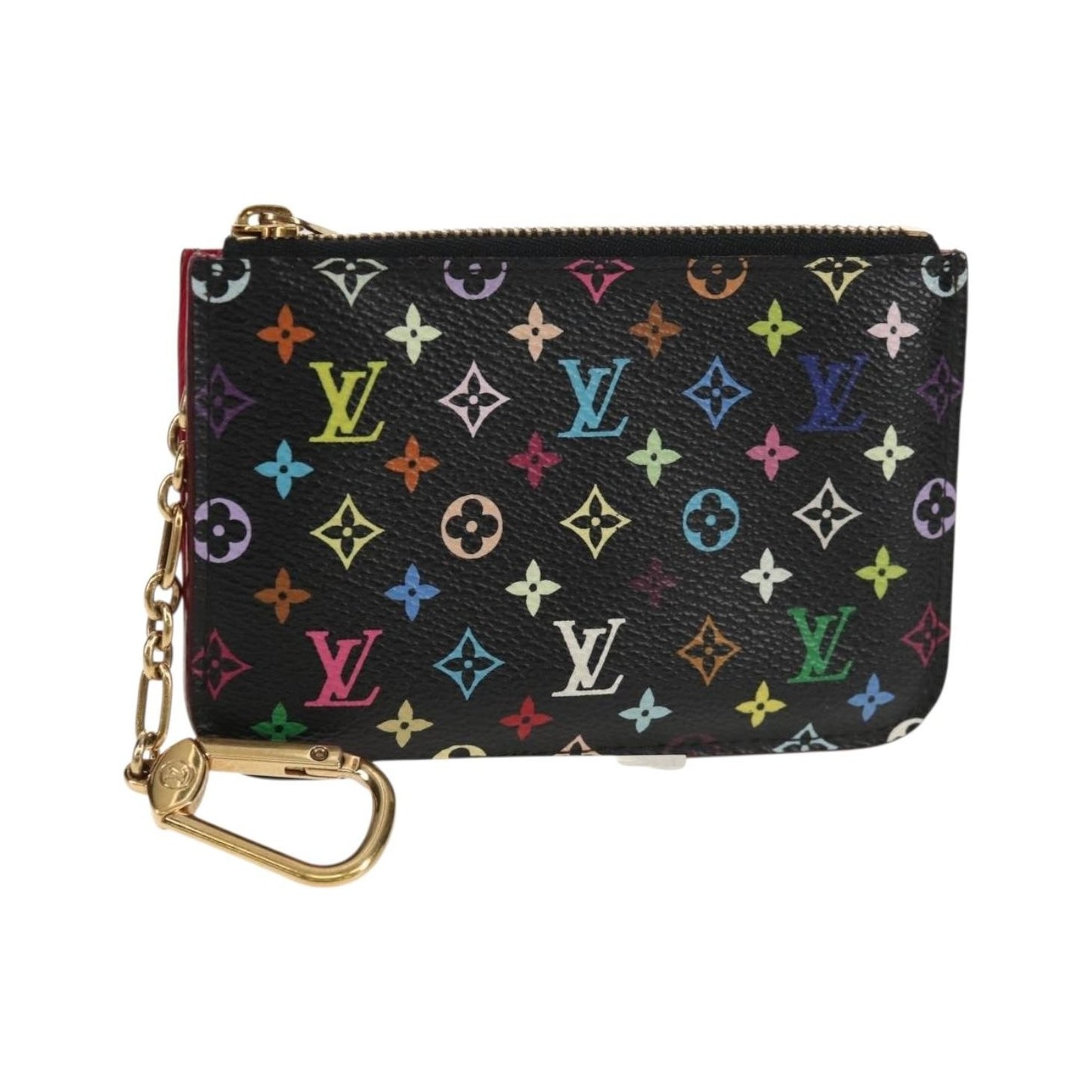 Louis Vuitton Pochette clés NM Monogram Multicolor Canvas, Black, Canvas, Wallet