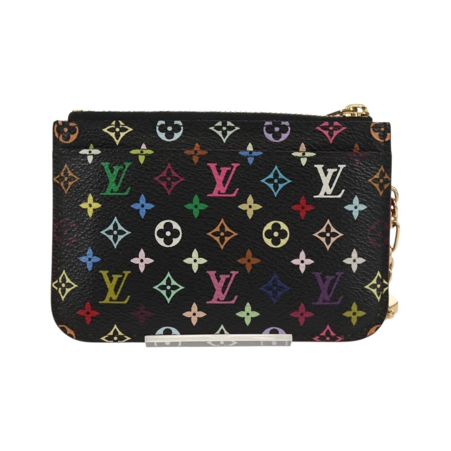 Louis Vuitton Pochette clés NM Monogram Multicolor Canvas, Black, Canvas, Wallet