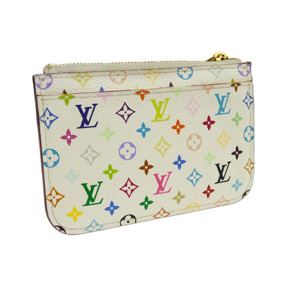 Louis Vuitton Pochette clés NM Monogram Multicolor Canvas, White, Calfskin, Wallet