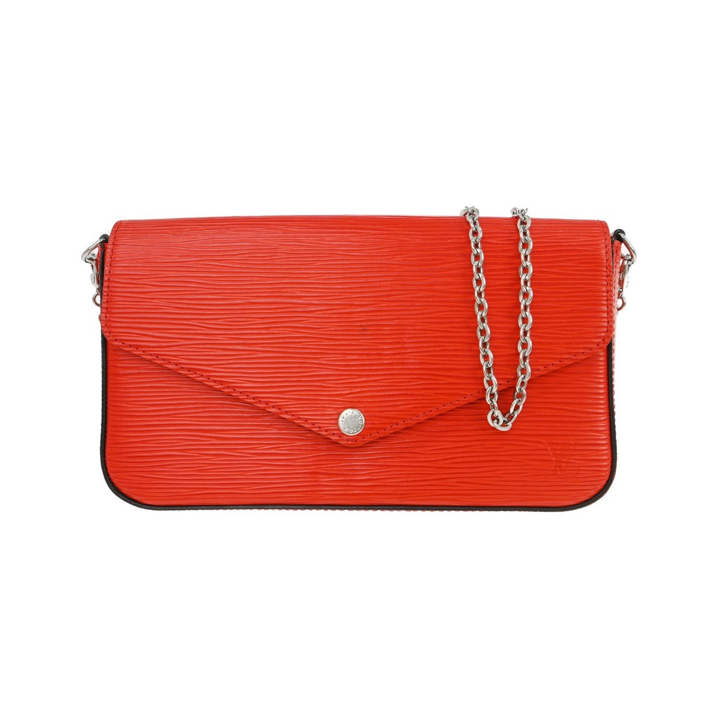 Louis Vuitton Pochette Felicie Epi, Red, Leather, Clutch