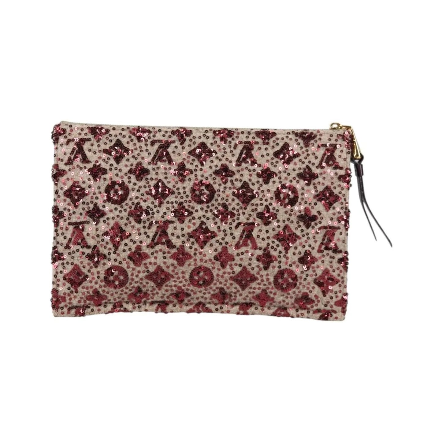 Louis Vuitton Pochette Felt and Sequin, Burgundy, Canvas, Clutch