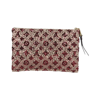 Louis Vuitton Pochette Felt and Sequin, Burgundy, Canvas, Clutch