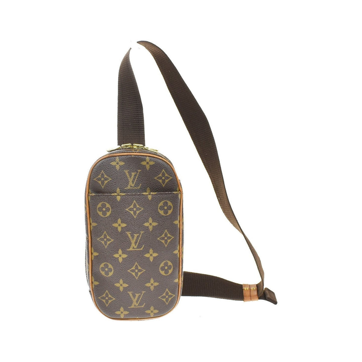 Louis Vuitton Pochette Gange Monogram Canvas, Brown, Canvas, Clutch
