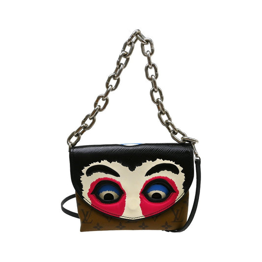 Louis Vuitton Pochette Kabuki Printed Epi Leather and Reverse Monogram Canvas, Brown, Canvas, Clutch