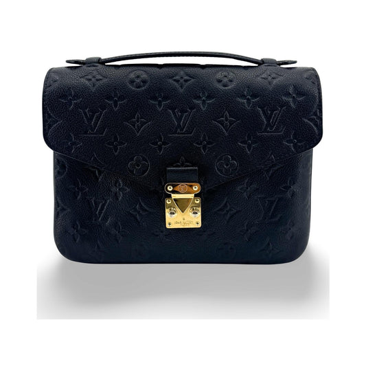 Louis Vuitton Pochette Metis Monogram Empreinte Leather, Black, Leather, Clutch