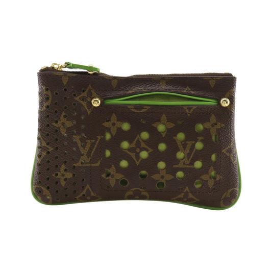 Louis Vuitton Pochette Plate Perforated Monogram Canvas, Brown, Canvas, Clutch