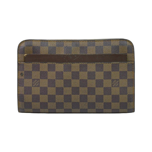 Louis Vuitton Pochette Saint Louis Damier, Brown, Canvas, Clutch