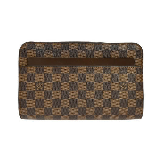 Louis Vuitton Pochette Saint Louis Damier Ebene, Brown, Canvas, Clutch